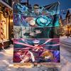 Jujutsu Kaisen Muster Decke für Heimdekoration, Bett, Sofa, Autoreise, Camping, Geeignet für alle Jahreszeiten, Geburtstags-Weihnachtsgeschenk