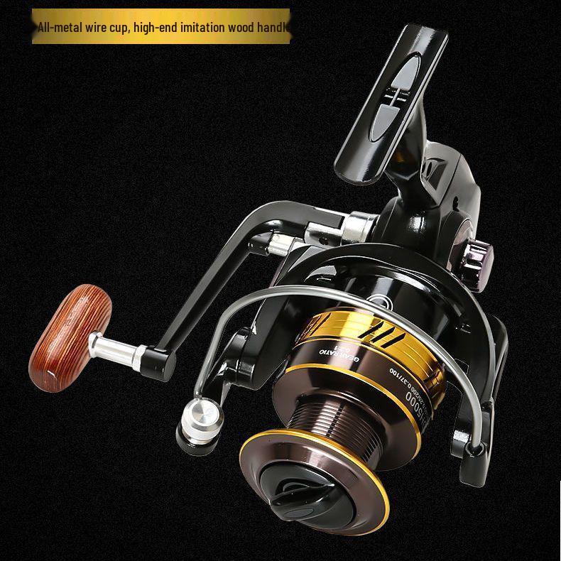 Úhlový naviják s dlouhým náhozem, celokovová cívka, tyč cívky, model 9000-12000