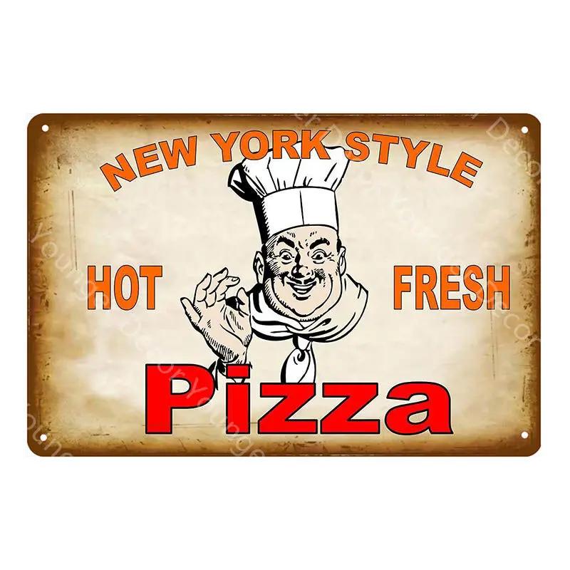 Italian Good Food Pizza Pies Metal Signs Wall Decoration Vintage Metal Poster Home Kitchen Decor Painting Plaques YJ145