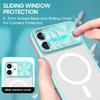 Slide Camera Lens Protection Clear For Magsafe Phone Case For 17 16 15 14 13 12 11 Pro Max Magnetic Wireless Charge Cover