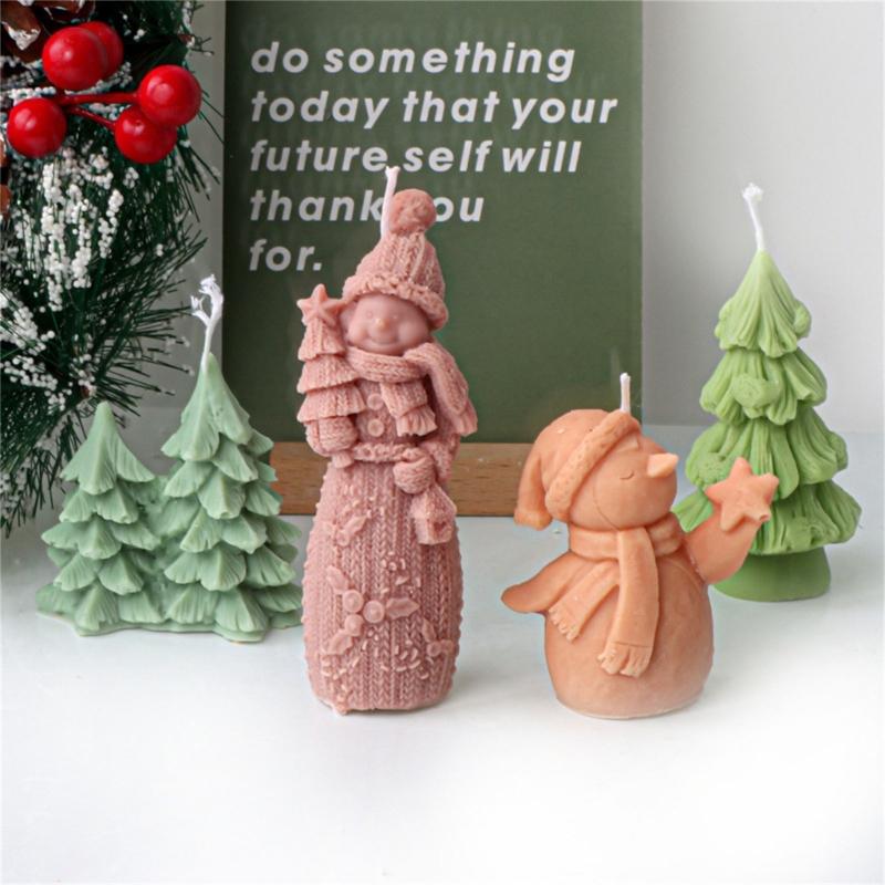Christmas Silicone Candle Molds Crafting Moulds Reusable Molds Handmade Soap Mold Christmas Series Pattern for Candle