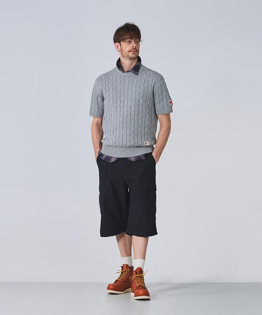 Geonjiulleunseu Cable Short Sleeve Crewneck Knit Collection