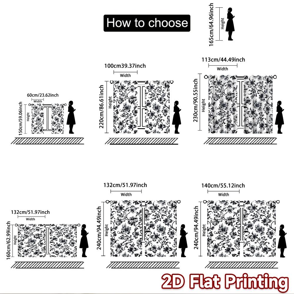 2D flat Photography Backdrop Popular Party Party Backdrop Black and White Florals 100% Polyester Party & Holiday Decor