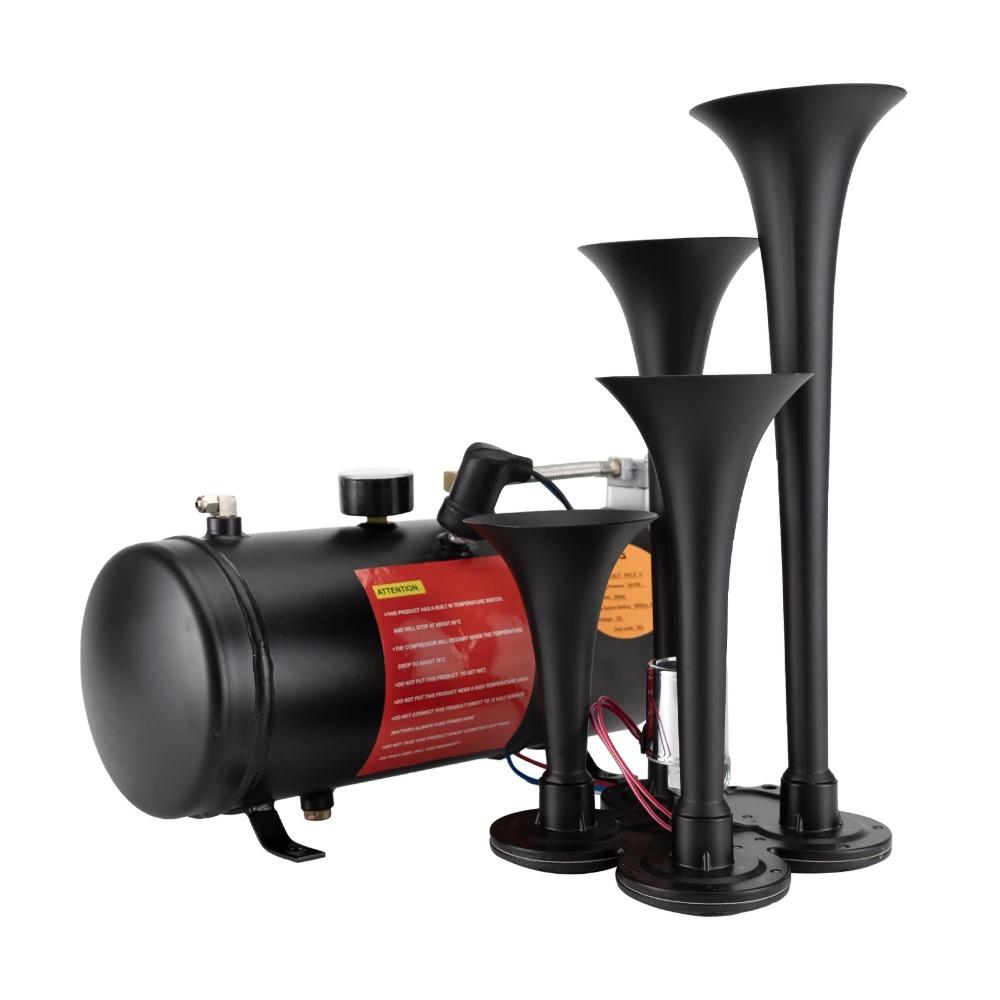 

135DB 4 трубных гудка поезда комплект воздушных гудков для грузовиков с 135 PSI 12V синий черный воздушный компрессор воздушный ресивер канистра 0,8 галлона 1 pcs