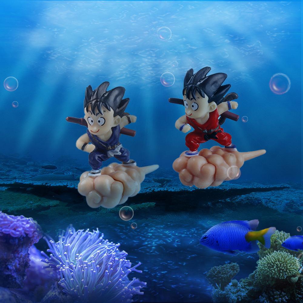 Nueva Figura de Dragon Ball Son Goku Acuario Colgante Tanque de Peces Flotante Decoración de Paisaje Bola Flotante Adorno Creativo Juguetes