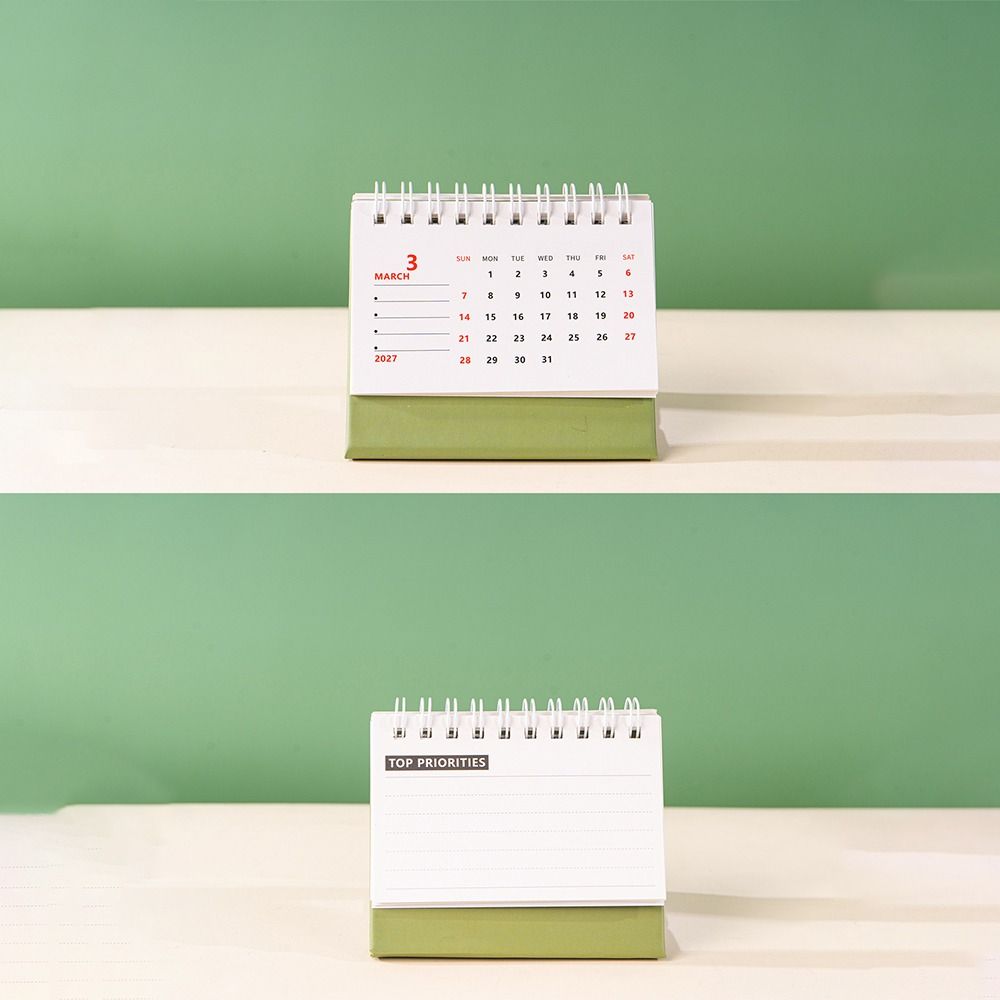 Mini Standing Calendar Coil Flip Calendar New 2027 Desk Calendar  Desk Planning