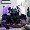 Toothless Dark Style Blanket, HTTYD Fan Cozy Throw, Perfect Gift.chl