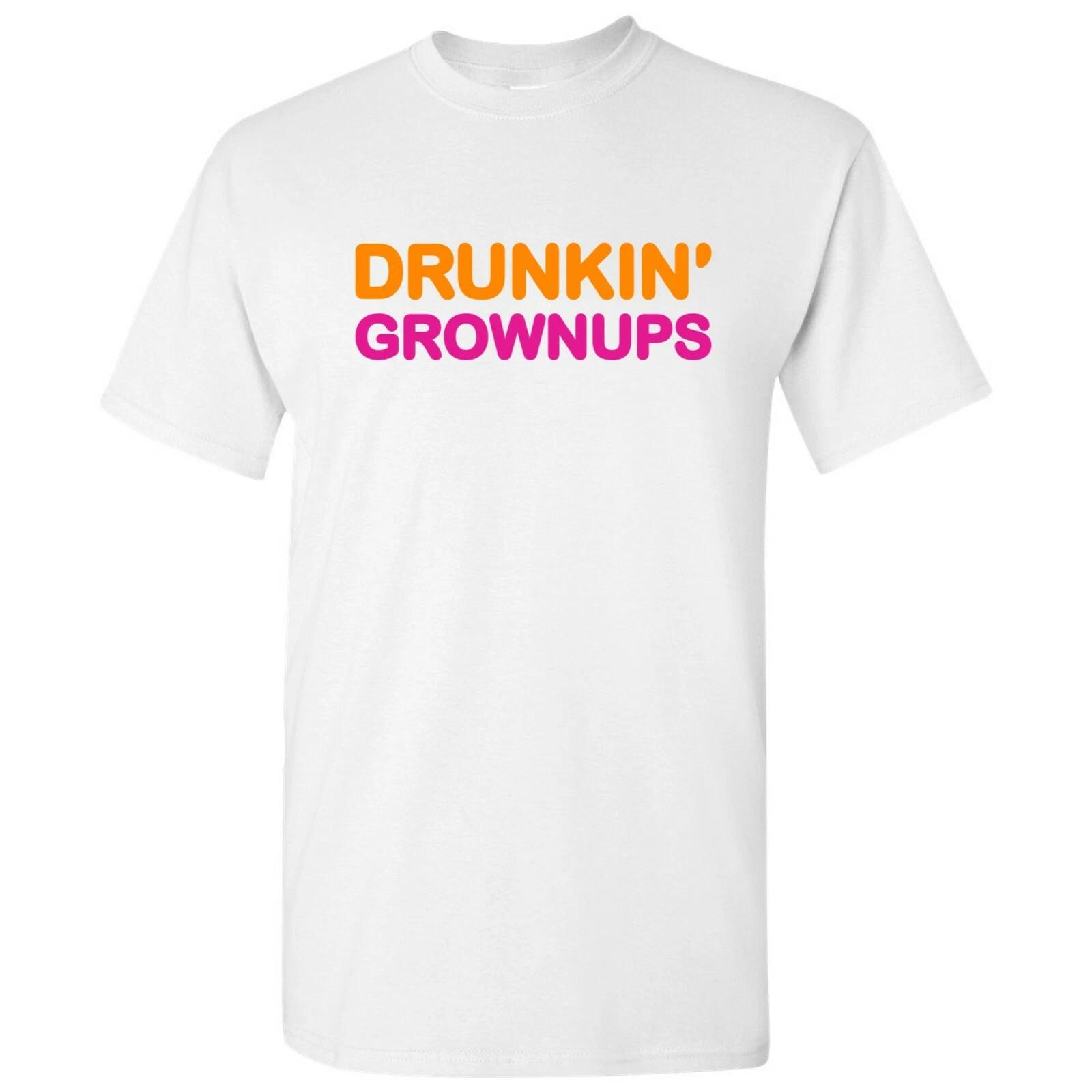 Drunkin Grownups - Funny Parody Donut Drinking Party T Shirt 2XL