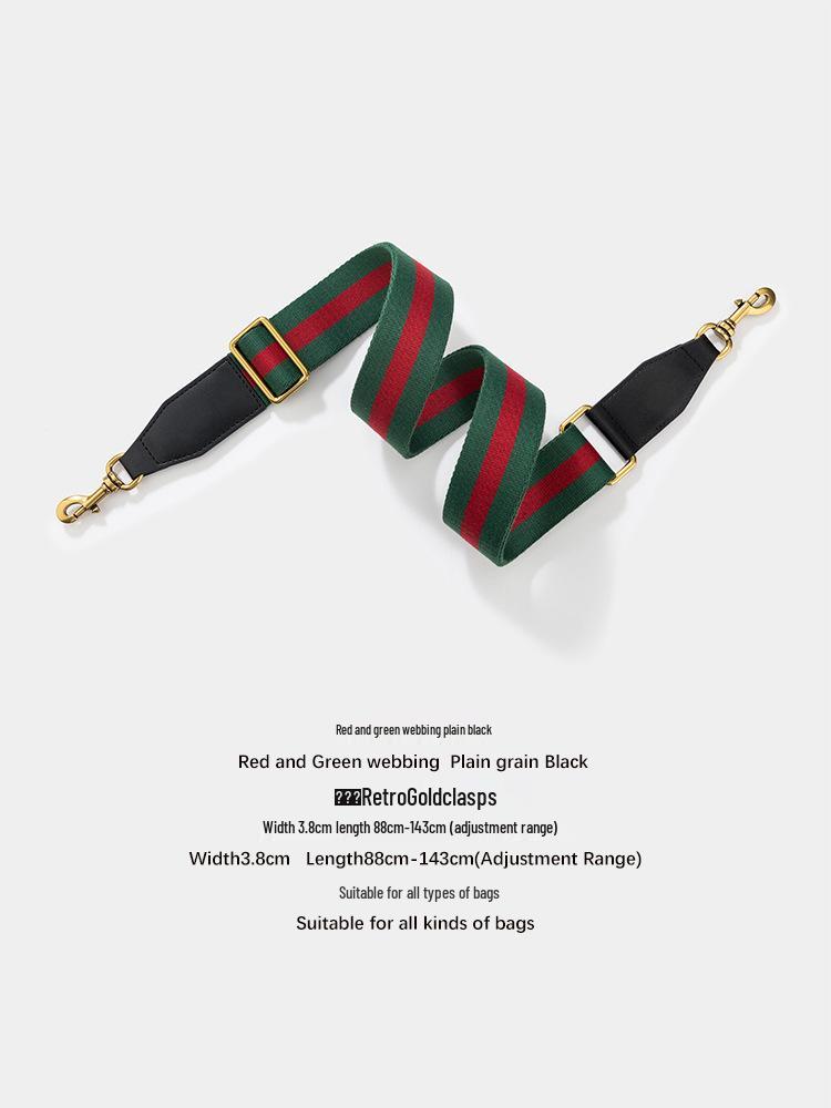 Versatile Single Shoulder Crossbody Bag Strap: Red-Blue Wide Design with Adjustable Red-Green Webbing