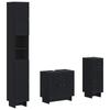 3 Piece Bathroom Cabinet System EDE Black Engineered Wood