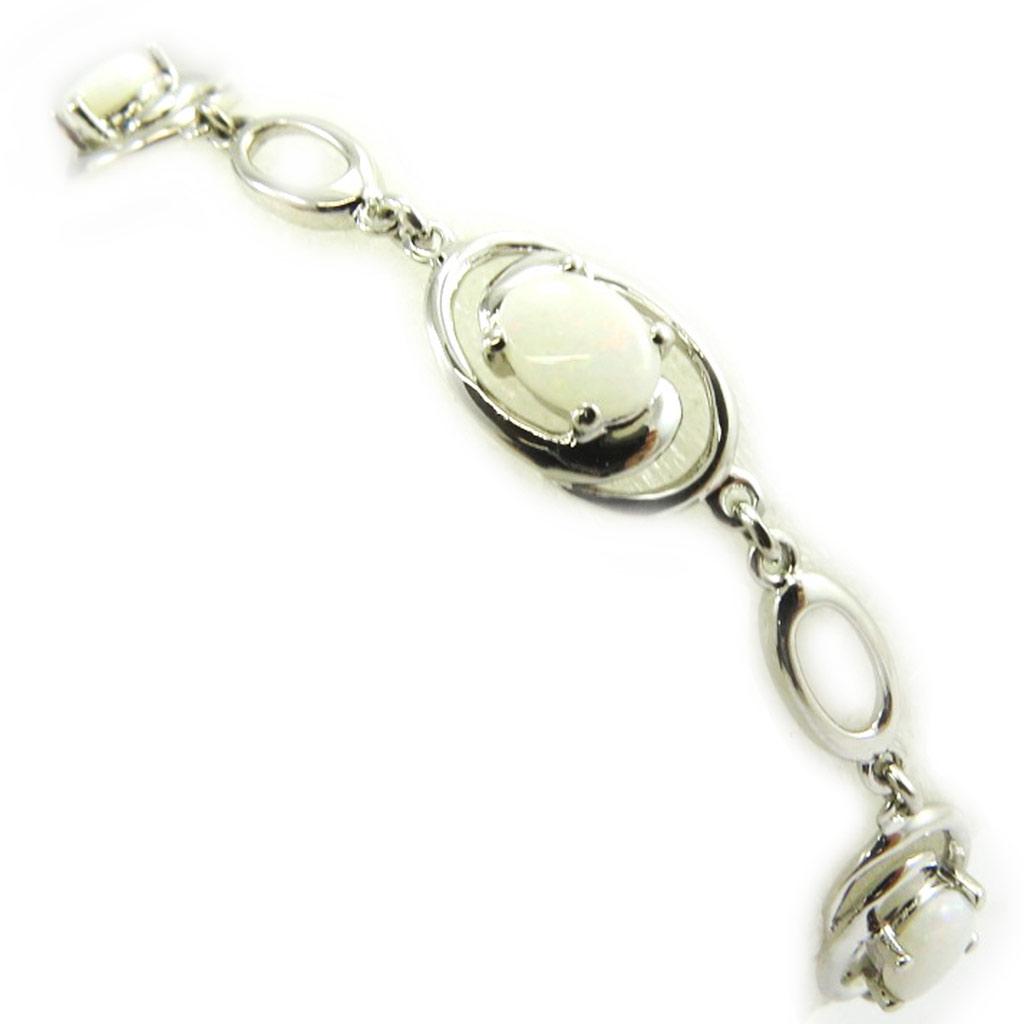 Les Trésors De Lily [G8682] - Silver Bracelet 'Goddess Opal' Silver White (rhodium-plated) - 9 Mm