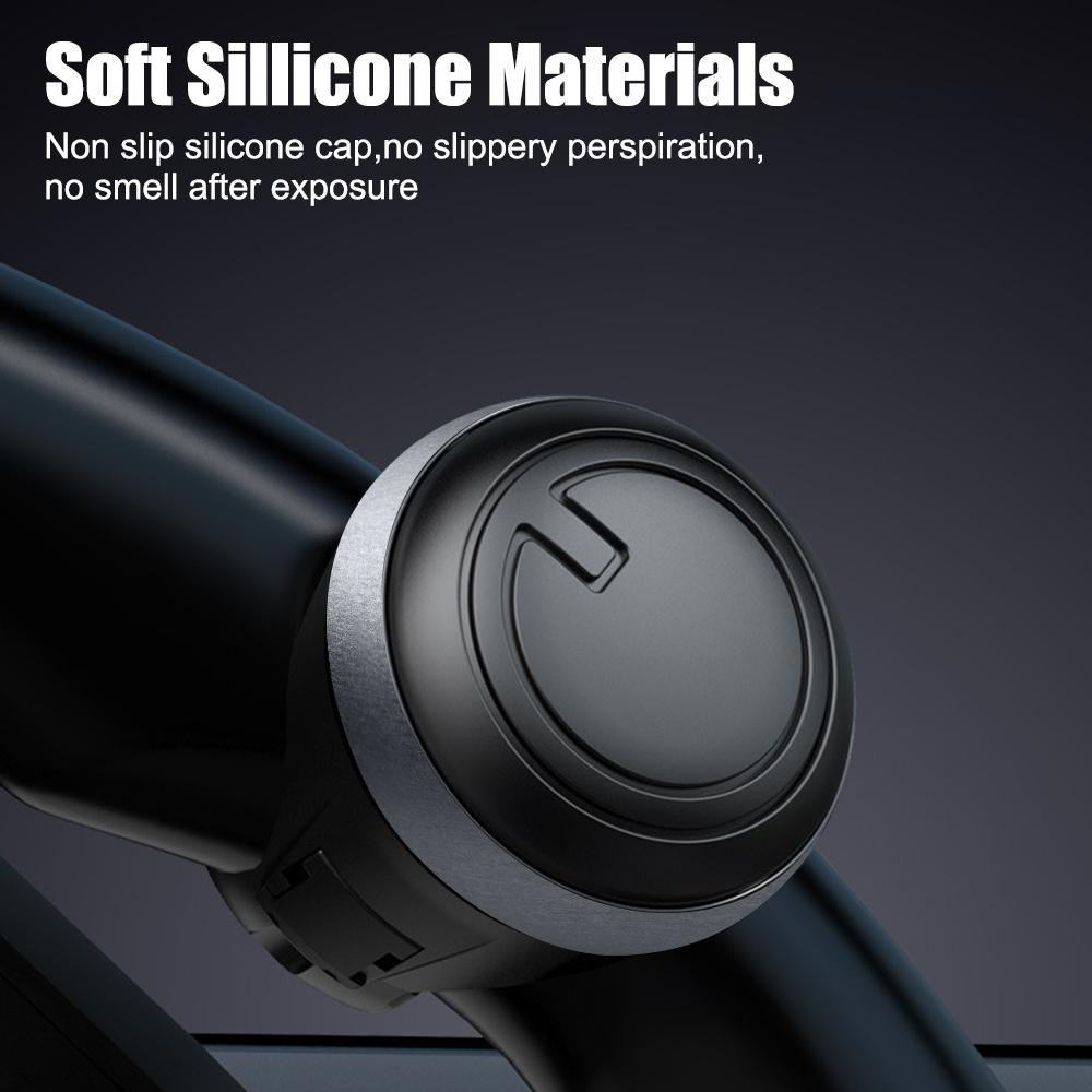 Metal Bearing Power Handle 360 Degree Rotation Turning Steering Wheel Booster Ball Shaped Spinner Knob Black