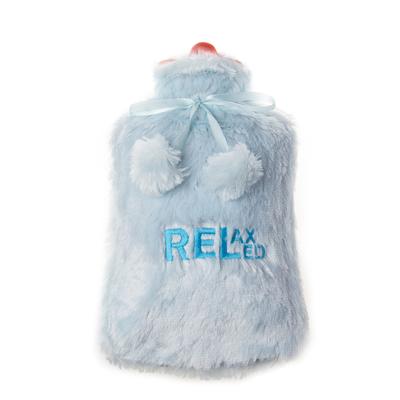 Relaxed Plush Hot Water Bottle with Soft Plush Cover 68 OZ