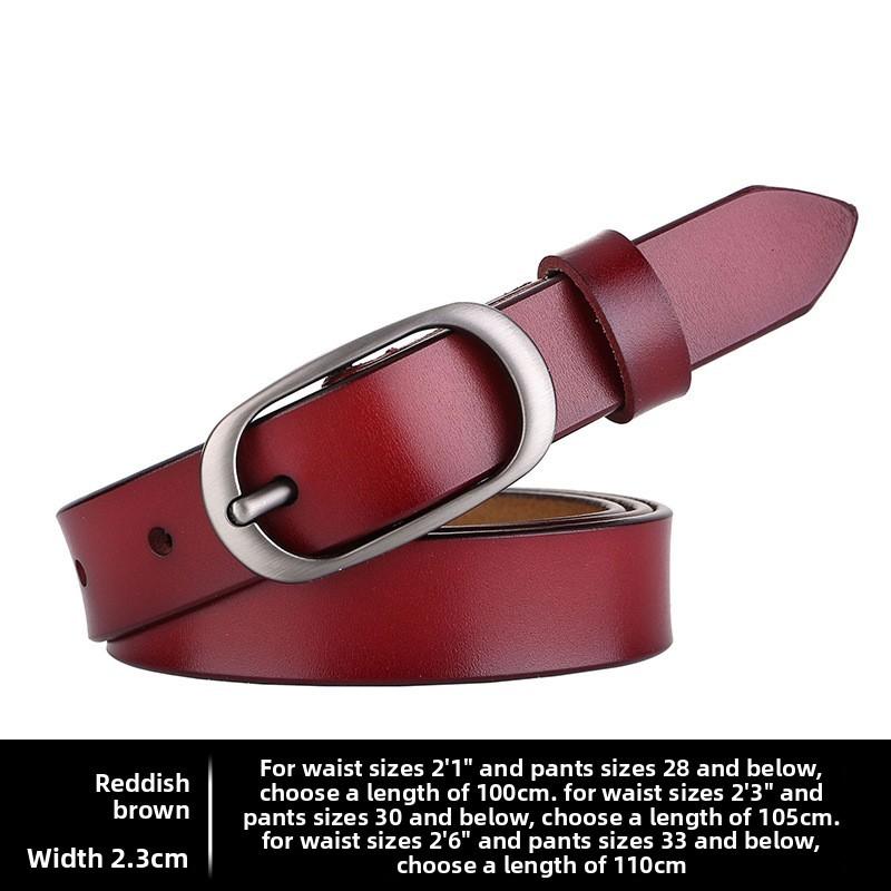 Elliptical Alloy Buckle Leather Women Belt For Fashion Casual Office Gift Use