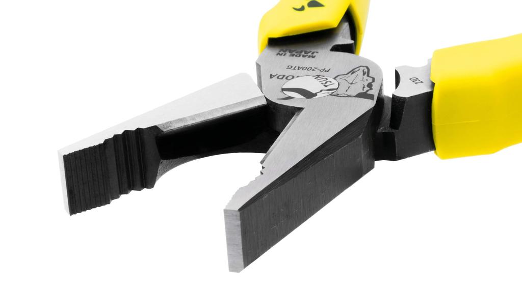 TSUNODA Electrician's Power Pliers, 200mm, Crimping Function, Eccentric, for Electrical Work, PP-200ATG