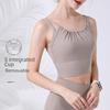 Women's Mesh Sports Bra Yoga Top - One Cup Gathered Running Vest, Fitness Apparel