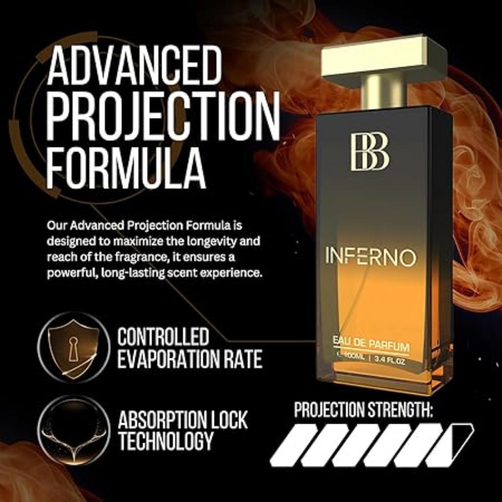 Bergamot Beaute Inferno Eau De Parfum | Best Perfume for Men with Musk and Citrusy Long Lasting Premium Fragrance for Man, EDP 100ml