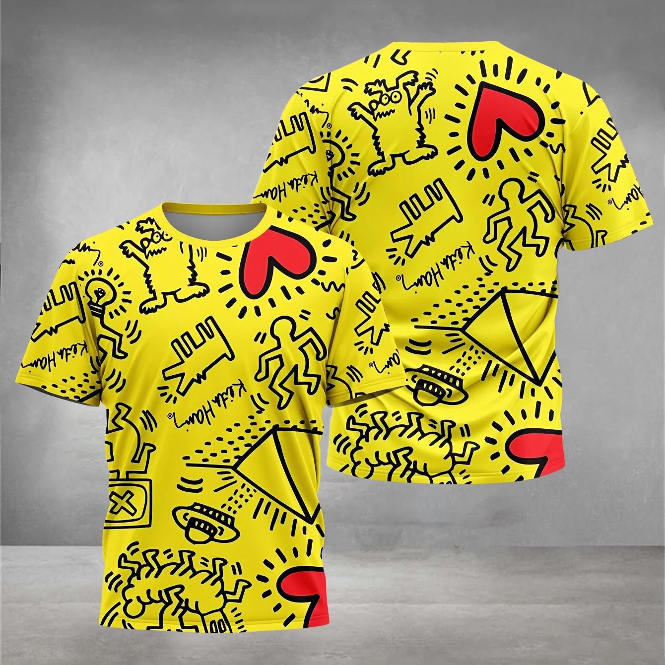 

Children 3D Print Keith Harings Baby Clothing 5 To 14 Years Male for Boy Girl Child T-Shirt Shirts 140