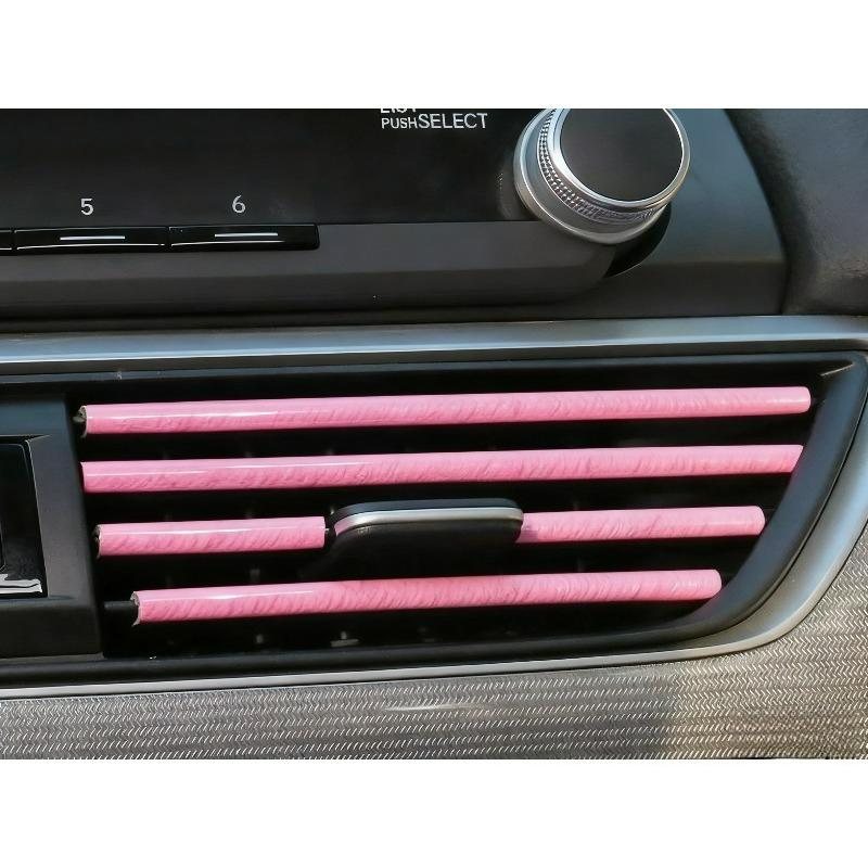 10pcs of U-shaped Electroplated Bright Strips with Mesh Clamps Decorative Strips for Car Air Vents Colored Interior Decoration