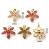 1 Piece Brass & Cubic Zirconia Pendants Multicolor Flower Leaf Micro Pave Charms For DIY Necklace Earring Jewelry Making Finding