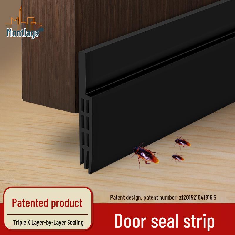 

Hollow Silicone Rubber Door Seal Strip with Soundproof Holes - Windproof, Waterproof, and Anti-Theft LQ6 Black, 0.9m, Seal 0-23mm