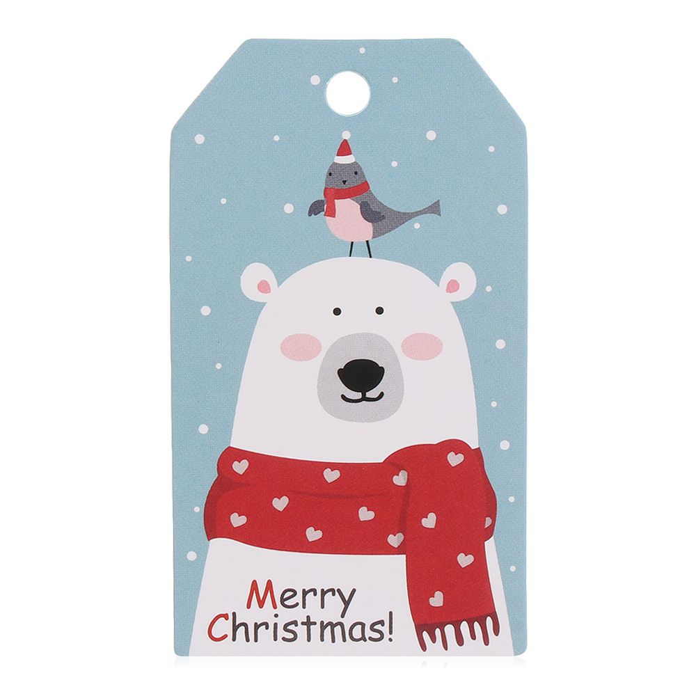 With Rope Santa Claus Gift Wrapping Christmas Paper Tags Xmas Decorations Hanging Label Gift Cards