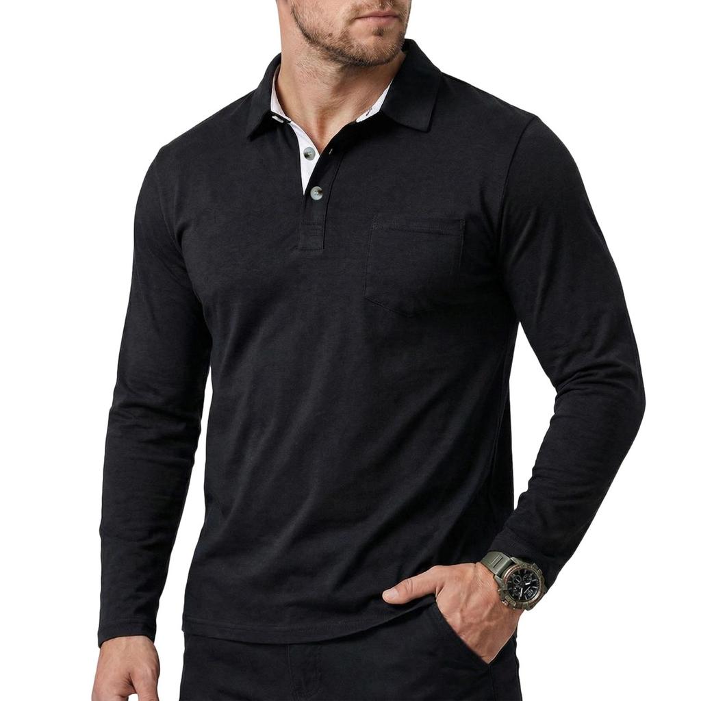 Men's Loose And Casual Base Layer Shirt, Men's Long-sleeved Lapel Top