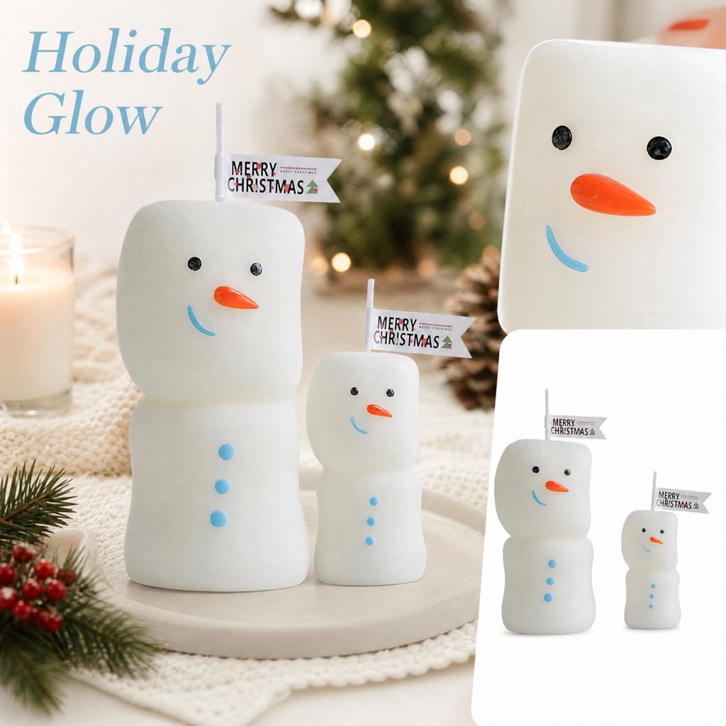 Christmas Snowman Scented Candle Set - Small Gift Aroma Candle for Holiday Decor