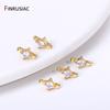 18K Gold Plated Inlaid Zircon Brass Cross 2/3 Holes Beads Separators For DIY Necklace Jewelry Making Accessories