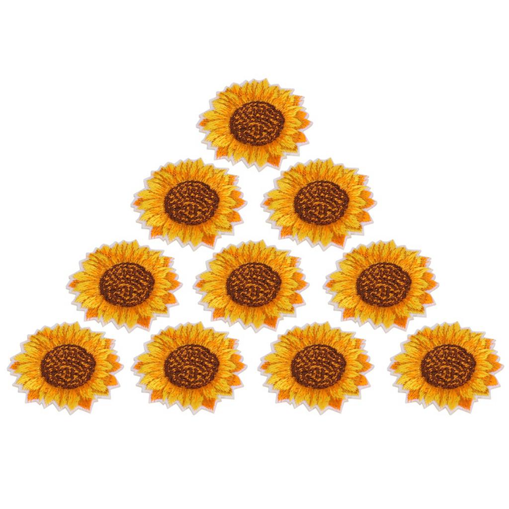 20pcs Sunflower Pattern Sew on Iron on Embroidered Patch DIY Clothes Backpack Applique