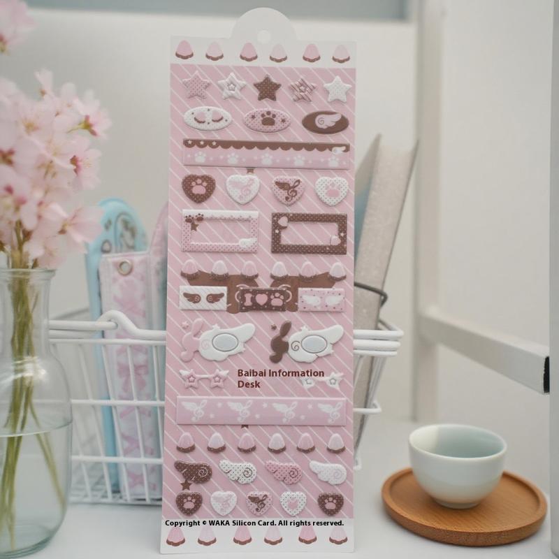 Cute Cartoon Star Wings Foam Sticker Ins Style Stationery Decorative Stickers Kawaii Diy Hand Account Stickers Note Sticker