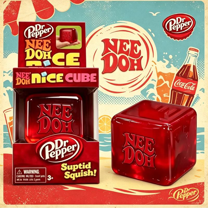 Schylling Needoh Nice Cube Sensory Stress Reliever Fidget Tool For Anxiety & Focus Desk Sensory Cube For Adults & Kids