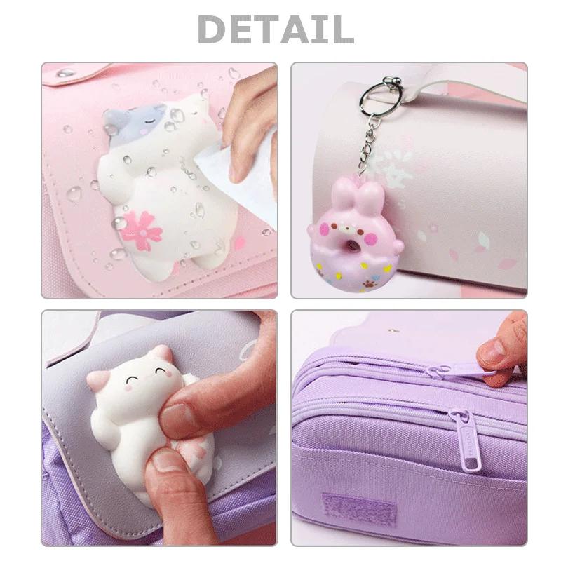 3D Kawaii Cute Pencil Case Girls Decompression Pen Pouch School Supplies Aesthetic Organizer Box Korean Stationery