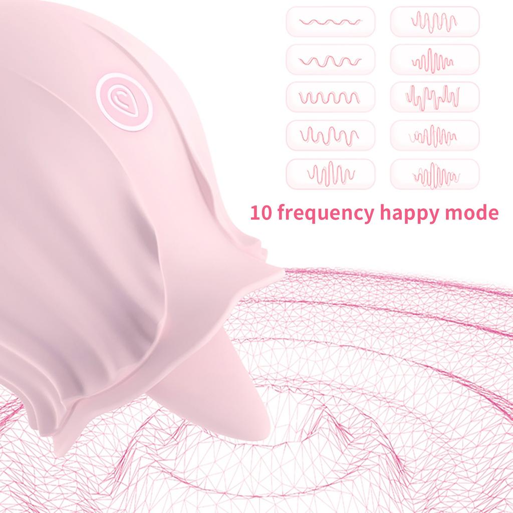 Tongue Vibrating  Jumping Flirting Appeal Device For Women Rose Clit Massage Sucking