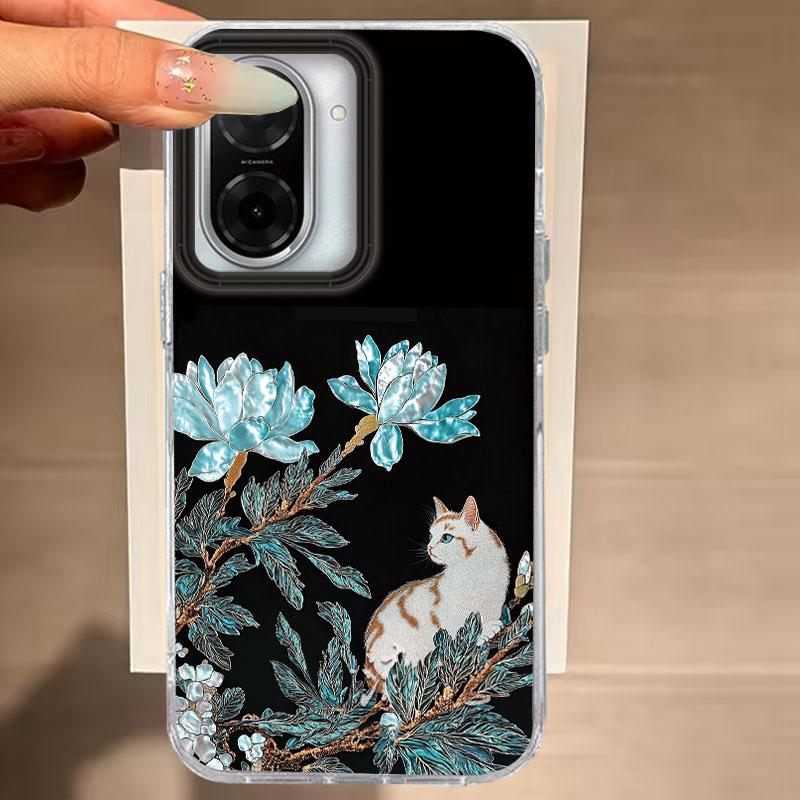 

For Xiaomi 14T Pro 13T 11 Lite 5G Phone Case Cute Purple Cat Cartoon Pattern Shockproof Protective Luxury Bumper Cover TPU Shell Xiaomi Mi 11 Lite 5G