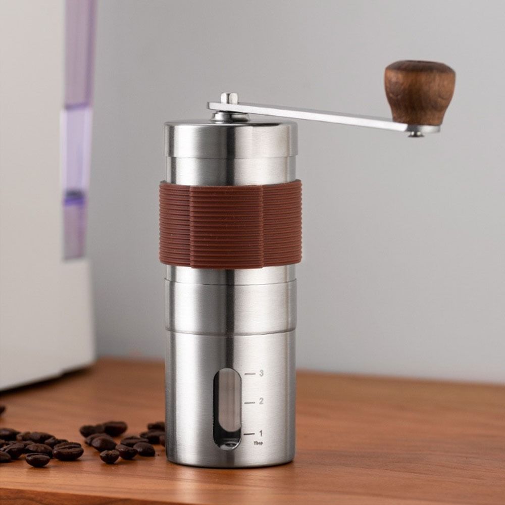 Adjustable Burr Manual Coffee Grinder 304 Stainless Steel Coffee Making Tool  Travel Use