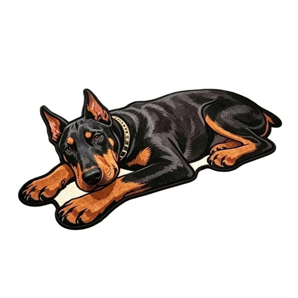 Soft Cartoon Animal Carpet Water Absorption Bedroom Bedside Mat Fun Dog-Shaped Rug Home Decoration