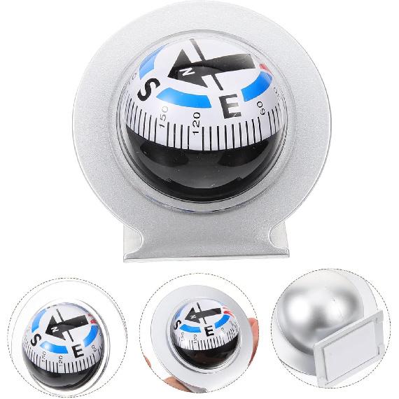 Milisten Car Compass Ball Dashboard Auto Compass for Vehicle Navigation and Marine Use Easy to Install and Adjustable for Road Trips and Outdoor