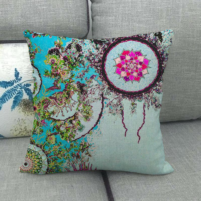 Bohemian Geometric Patterns Digital Printing Short Plush Pillow Covers For Car Sofa Office Cushion Cover Home Goods 60X60Cm