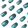 24 Stück Tragbarer Nagelaufkleber Tragenagel, Katzenaugen-Puppe Blaues Nagelstück Tragenagel Kurzer Nagel Nagelstück Tragenagelstück Tragenagel