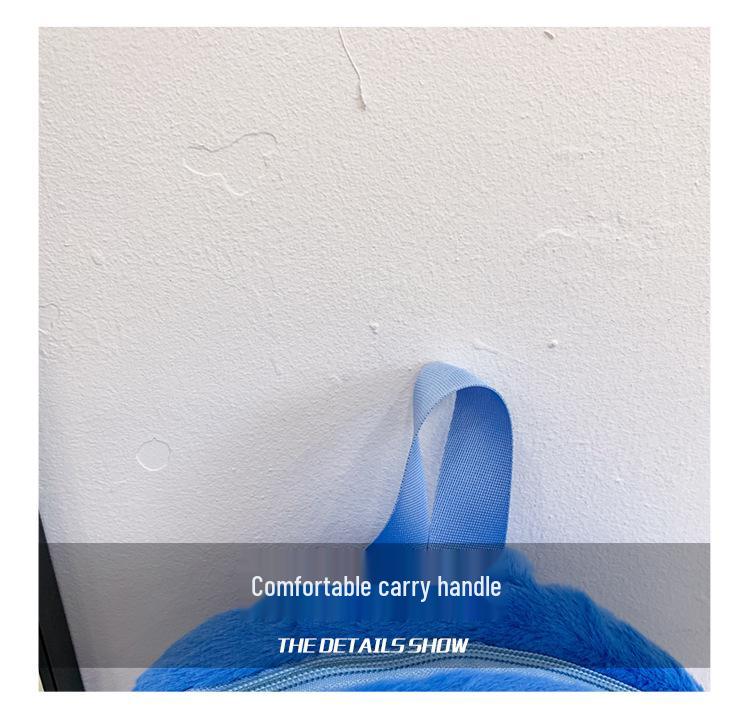 Stitch Cartoon Plush Doll Backpack - Cute & Fluffy Bag for Girls