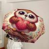 1pc Cute Owl Holding Heart Umbrella with Plastic Handle,Suitable for All Seasons Home Travel Outdoor UmbrellaDD312