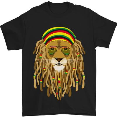 Dreadlock Rasta Löwe Jamaika Jamaikanisches Herren T-Shirt 100% Baumwolle