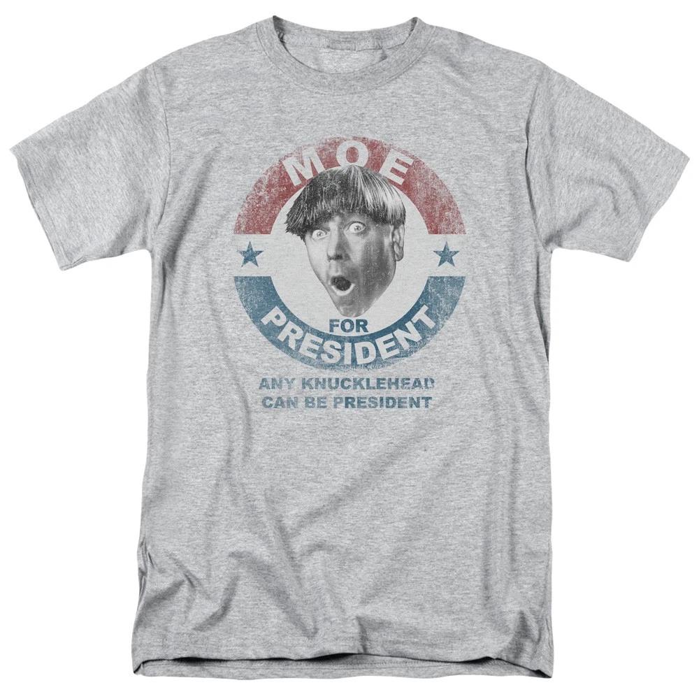Three Stooges - Moe For President - Unisex Short Sleeve Children s T-shirt - Gray 110