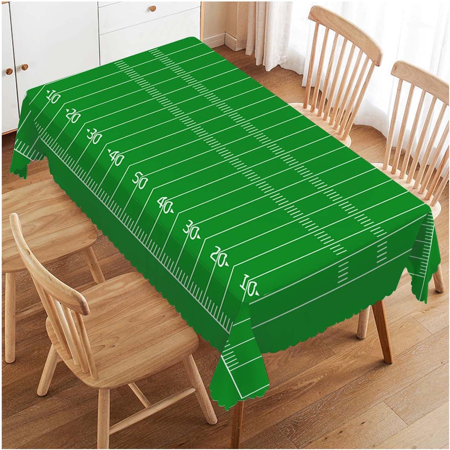 Pelouse verte de terrain de football américain Sport Football Rectangle Nappe Décoration Imperméable Cuisine Salle à manger Nappe Fête Décoration 140x280cm