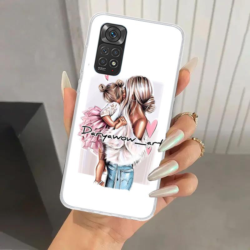 Mom Baby Girls Phone Case for Xiaomi Redmi Note Note 14 13 12S 12 11S 11 Pro Plus 11T 11E 10S 9 9S Soft Funda Print Shell Note 1