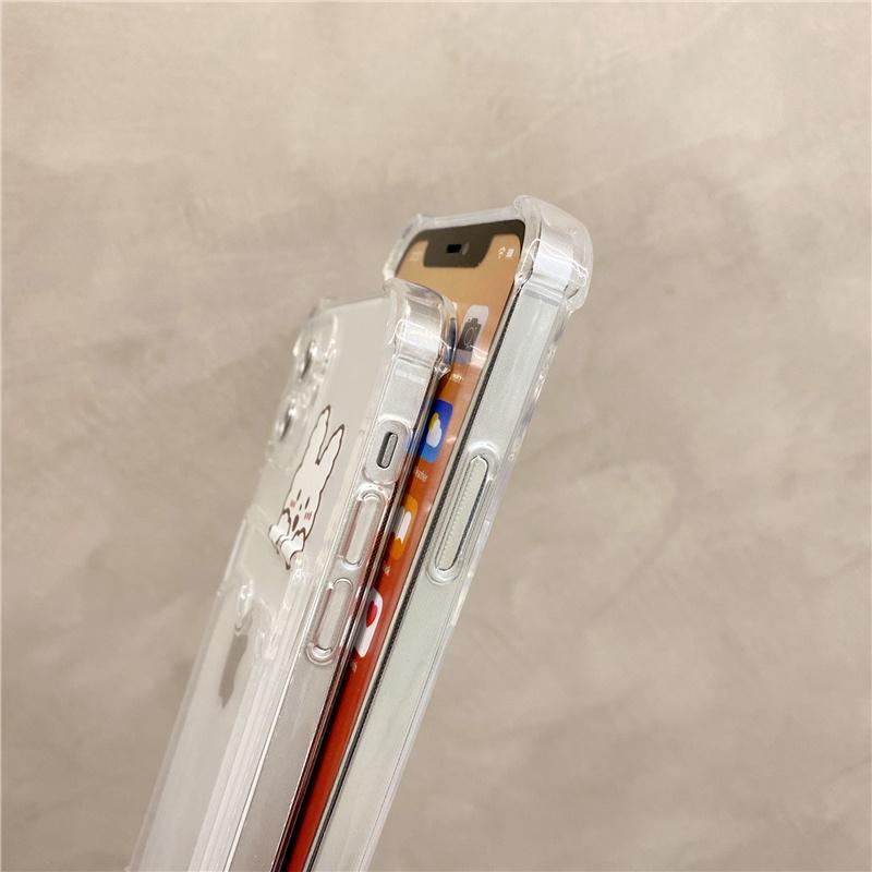 Cute Bear Cartoon Rabbit Shockproof Phone Case For Iphone 11 12 13 14 Pro Xs Max X Mini 7 8 6 Plus Soft Wallet Cover Card Holder