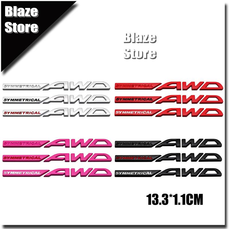 3D Metal Symmetrical AWD Badge Car Tailgate Car Sticker For BRZ XV Outback Forester Asahi Panther WRX Impreza