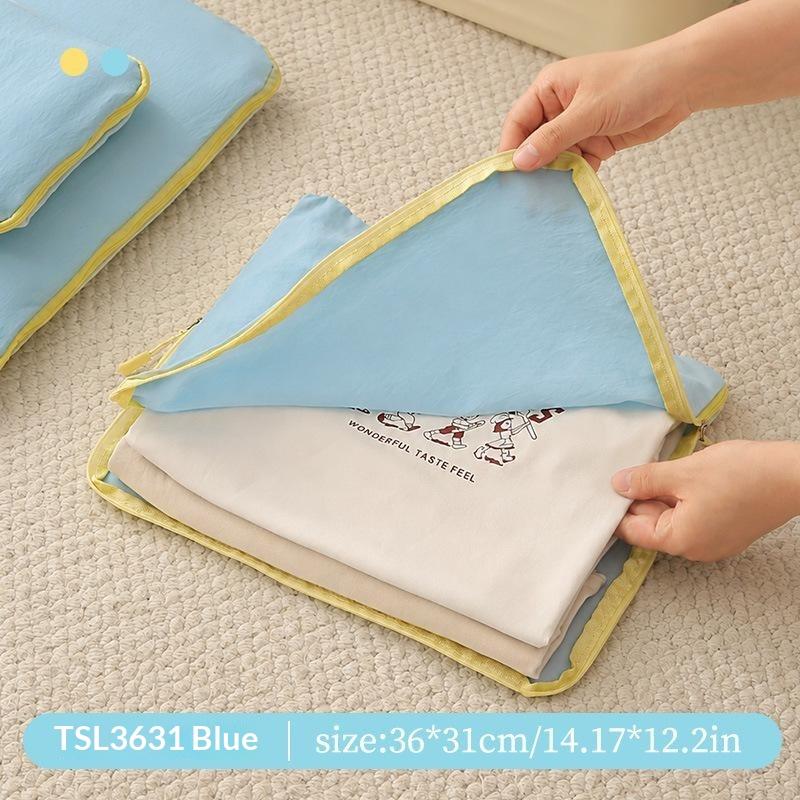 1Pc Foldable Compression Packing Cube Waterproof Large Capacity Clothes Storage Bag Lightweight Space Saving