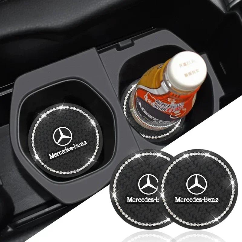 GLC 2 szt. Stylizacja Samochodu Diamentowa Podkładka pod Kubek Samochodowy Mata Antypoślizgowa Do Mercedes Benz A180 A200 A260 W203 W210 W211 W204 C E